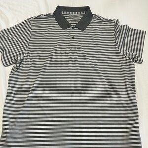 Bonobos Charcoal and White Striped Golf  Polo Shirt
